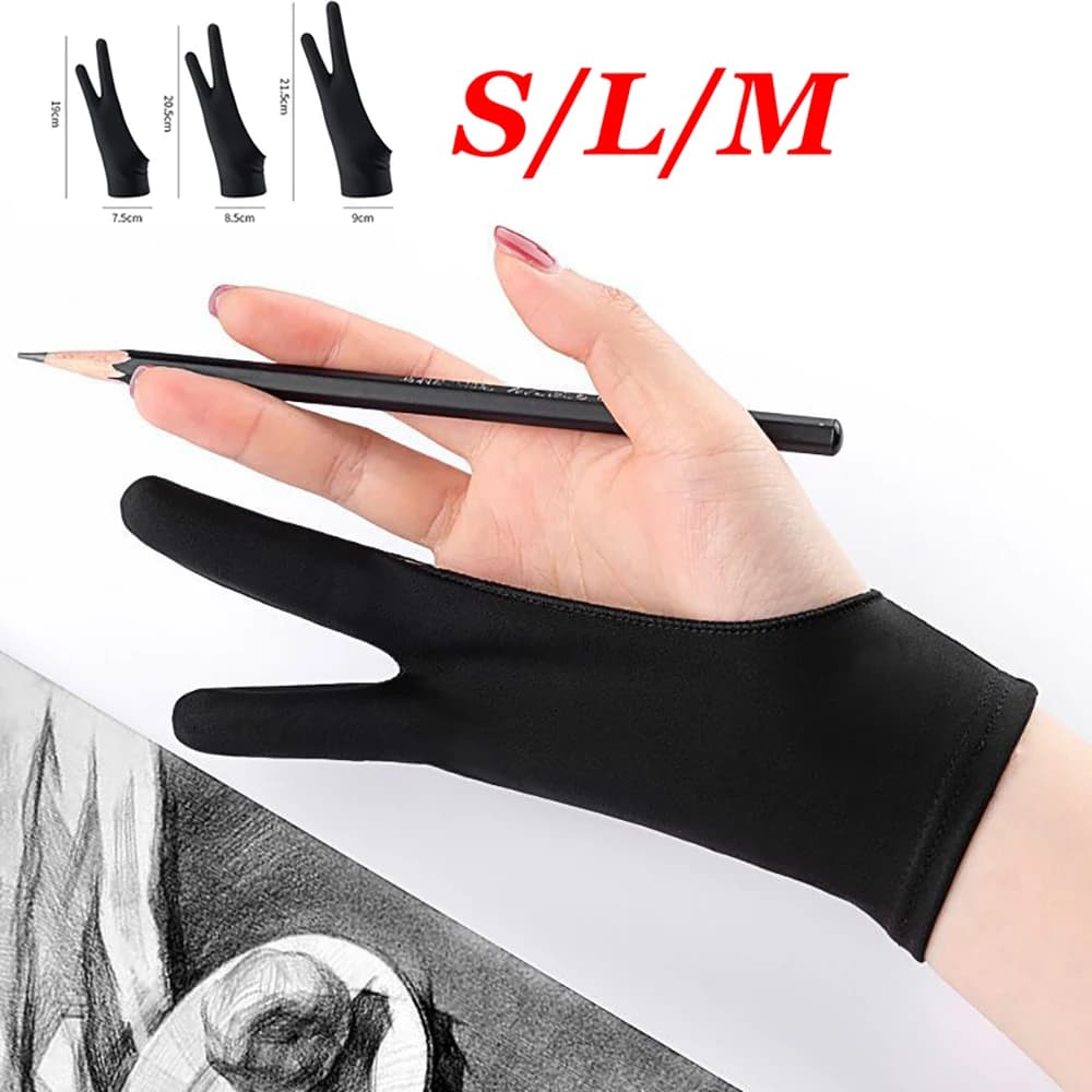5 pezzi antivegetativa guanto per pittura 1/2 dita pad tablet digitale disegnare prevenire tocco accidental guanto pittura a olio schizzo anti-sporco