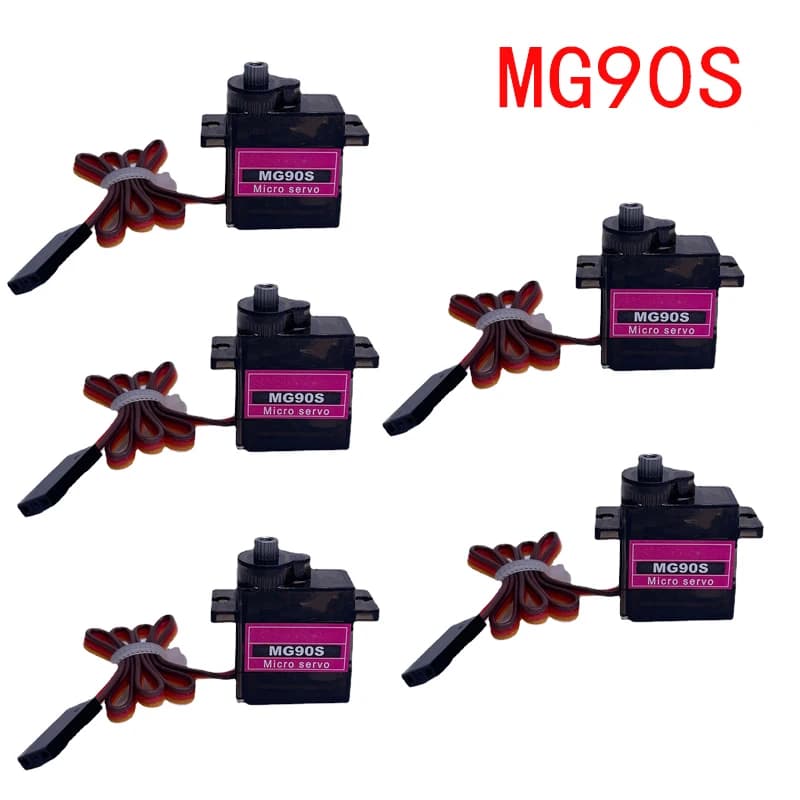 MG90S Servo 1/3/5/10/50 pezzi All Metal Gear versione aggiornata 9g SG90 per aereo elicottero auto barca MG90 9G Trex 450 RC