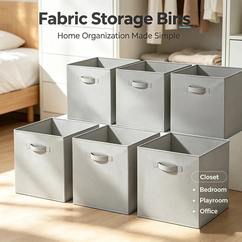 1-Pack Cube Storage Bins Foldable Fabric Storage Cubes Baskets Containers Drawers with Dual Handles Toys Closet Storage Box