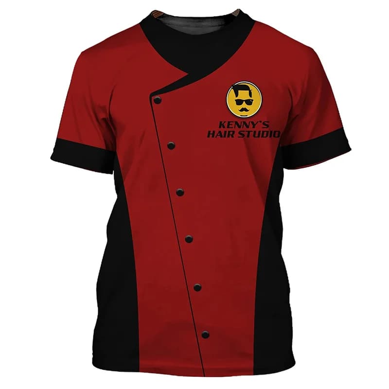 Uniforme da barbiere Abito finto T-shirt grafica per uomo Top T-shirt Harajuku Moda 3D Strumento per taglio di capelli T-shirt stampata Abbigliamento donna