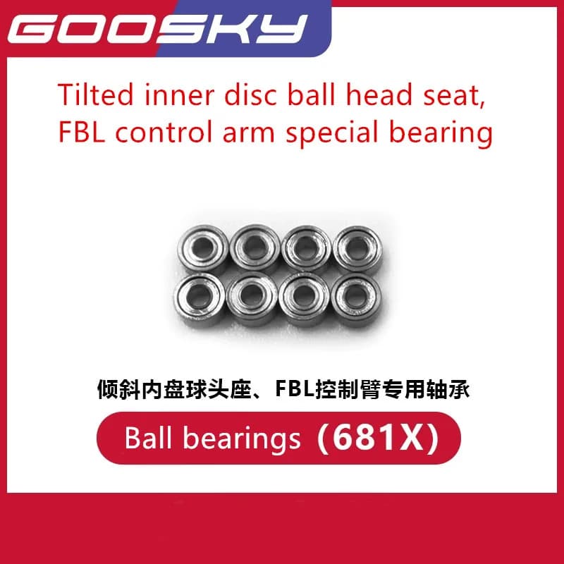 GOOSKY S2 Pezzi di ricambio per elicotteri RC Sedile con testa a sfera a disco interno inclinato Braccio di controllo FBL cuscinetto speciale (681X) GT000020