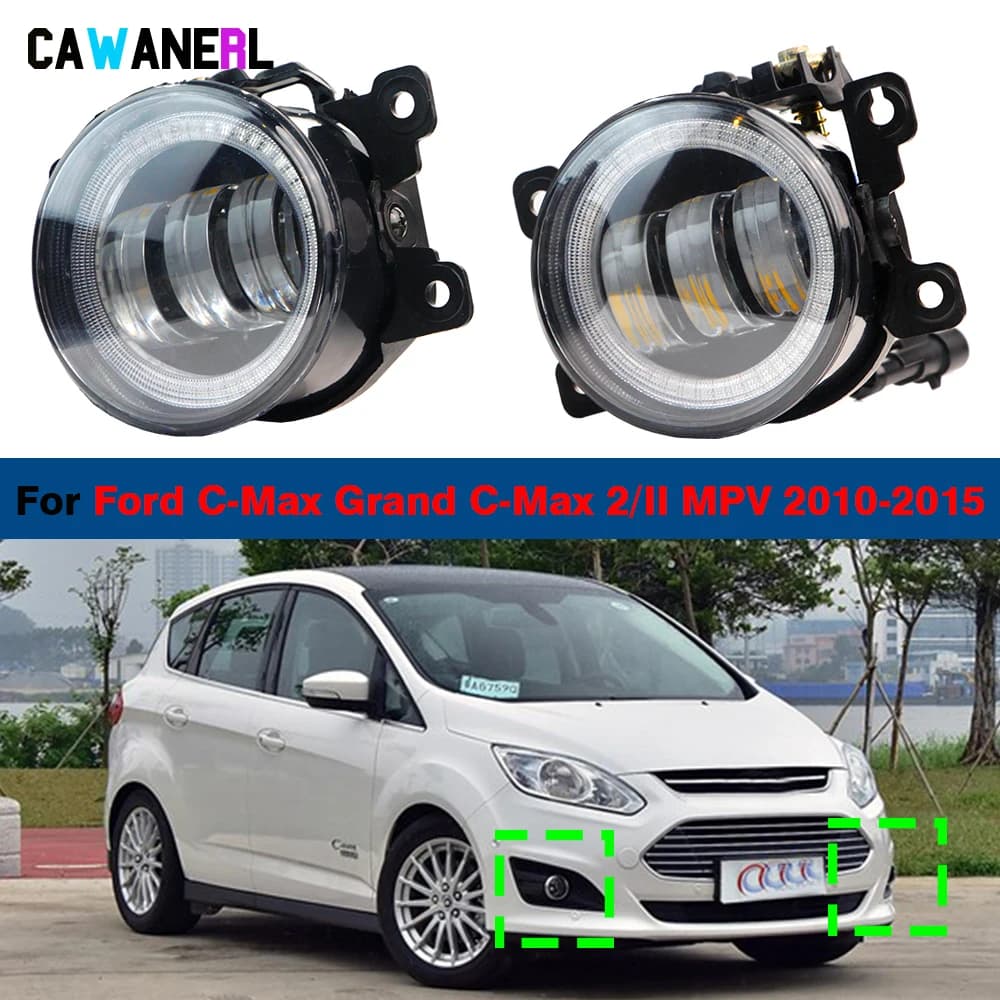 2X30W H11 Car LED Angel Eye fendinebbia DRL Daylight 12V per Ford C-Max Cmax Grand C-Max 2/II MPV 2010 2011 2012 2013 2014 2015
