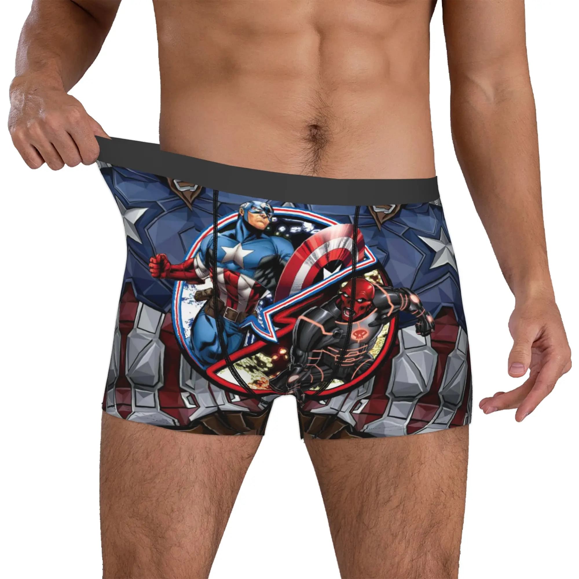 Intimo personalizzato Captain Anime America, boxer stampati da uomo, slip, mutande traspiranti