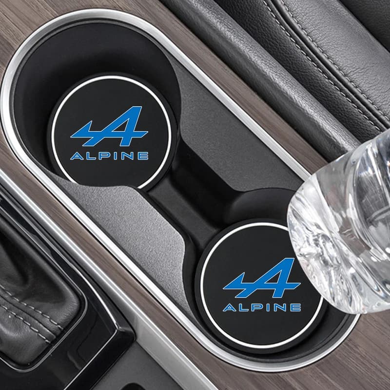 2 pcs badge holder for car anti-slip mat for bottle underwire styling Alpine logo for duster Twingo Megane Kadjar Captur