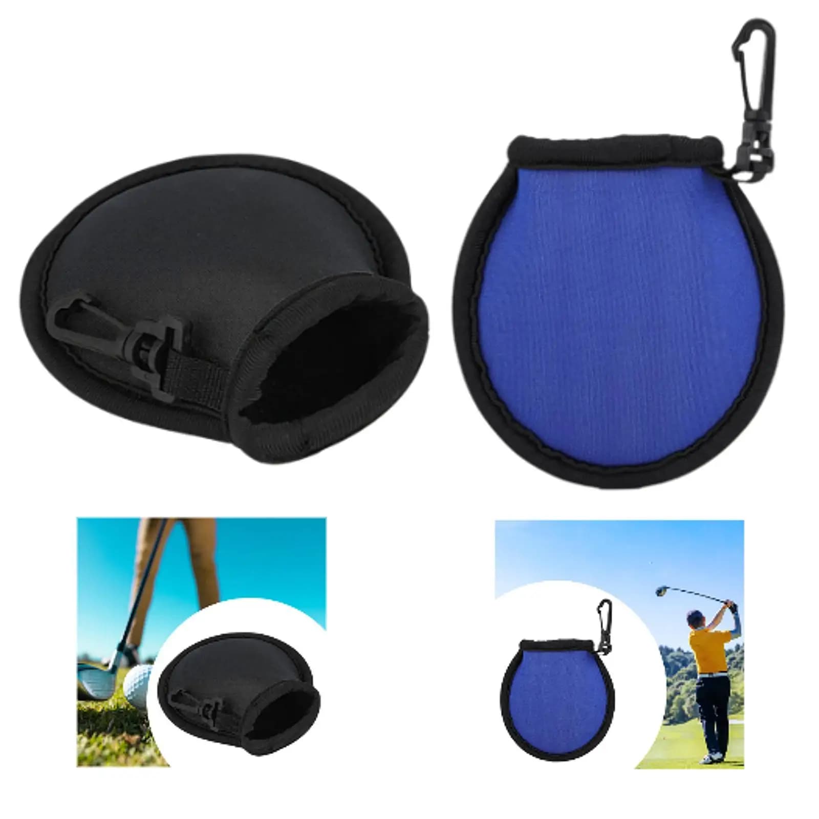 Sacchetto Portatile in Neoprene per Lavaggio Palline da Golf, Borsa Compatta per Pulizia e Protezione Accessori da Golf