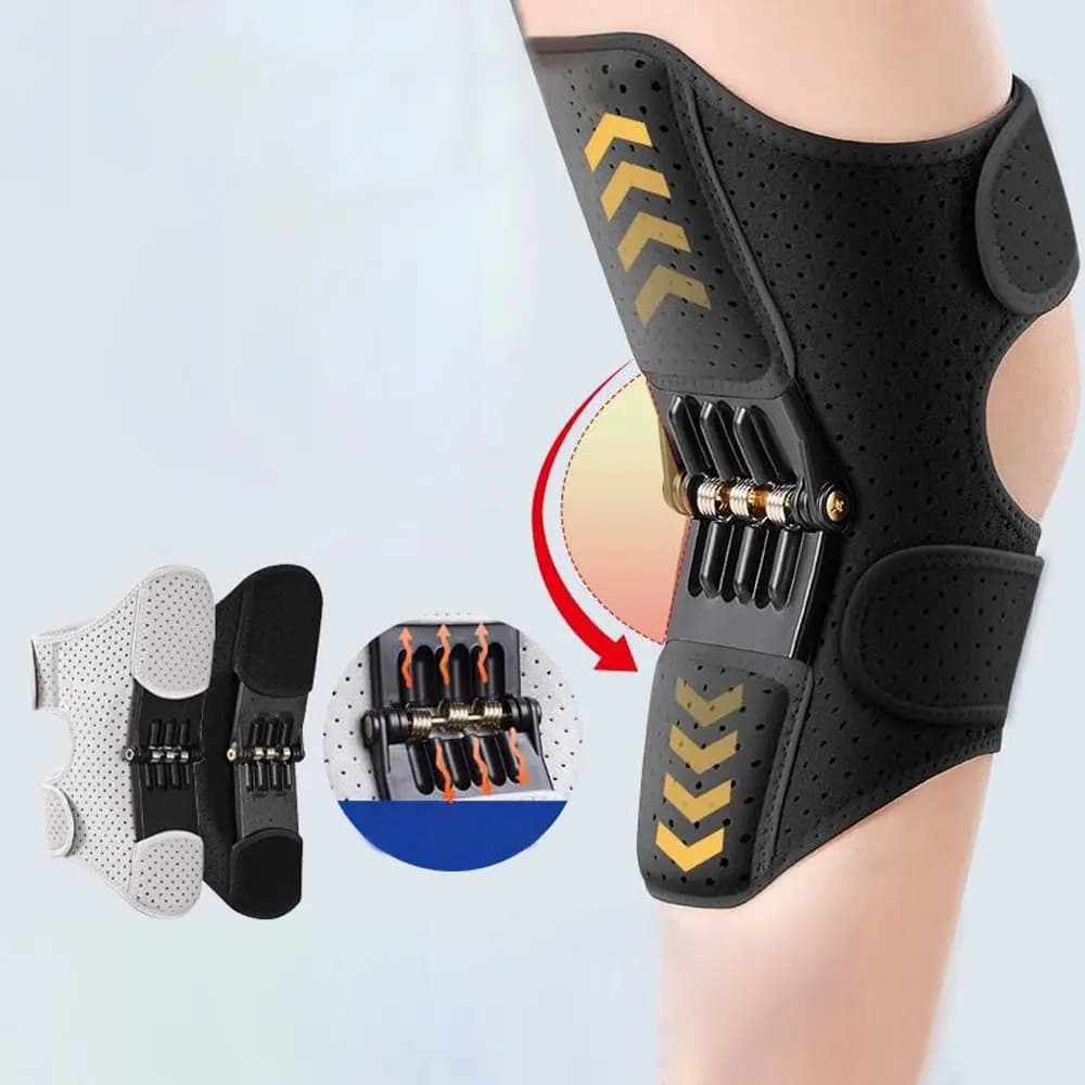 con potenti molle di rimbalzo Dispositivo di assistenza al ginocchio Antiscivolo Traspirante Protezione del ginocchio Booster Supporto per articolazione con tutore regolabile