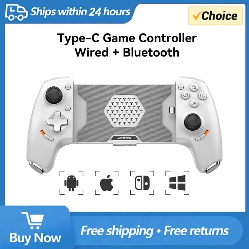 Originale Gamwing Aobing Max Type-C AB01 Wired Bluetooth Stretch Controller di gioco Mobile per telefono Black Myth Chicken Ios Android