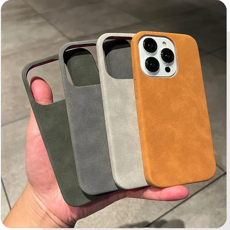 Custodia per telefono in pelle scamosciata di lusso per iPhone 16 15 Pro Max Plus 14 13 12 11 Custodie Custodia morbida antiurto in silicone opaco Moda