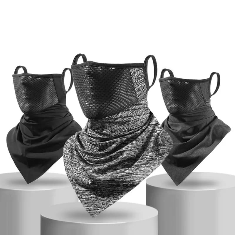 Maschera Estiva Integrale per Uomo e Donna, Sciarpa da Ciclismo, Balaclava con Protezione UV, Traspirante in Seta Ghiacciata, con Ganci per le Orecchie