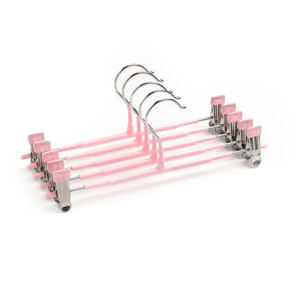 5Pcs Clip Pants Hanger Non-Slip Space Saving Organizer for Closet Home Store Laundry Clothes Skirts Pants Hanger