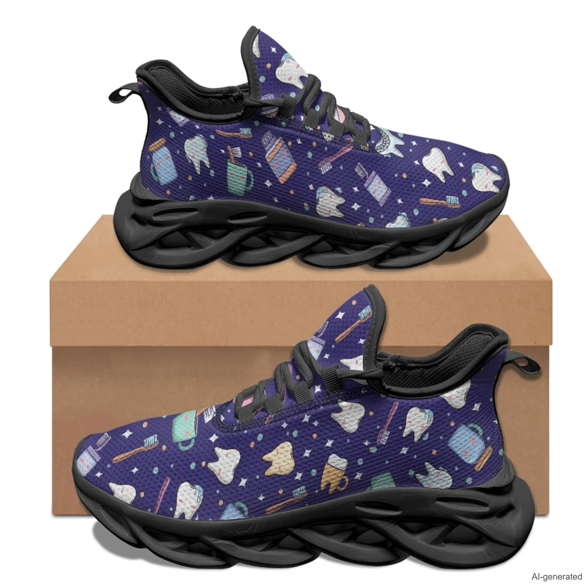 XIXIRIMIDO Max Soul Shoes Cartoon Teeth Print Running Shoes for Men Casual Fashion Women Snakers Walking Shoes 35-48