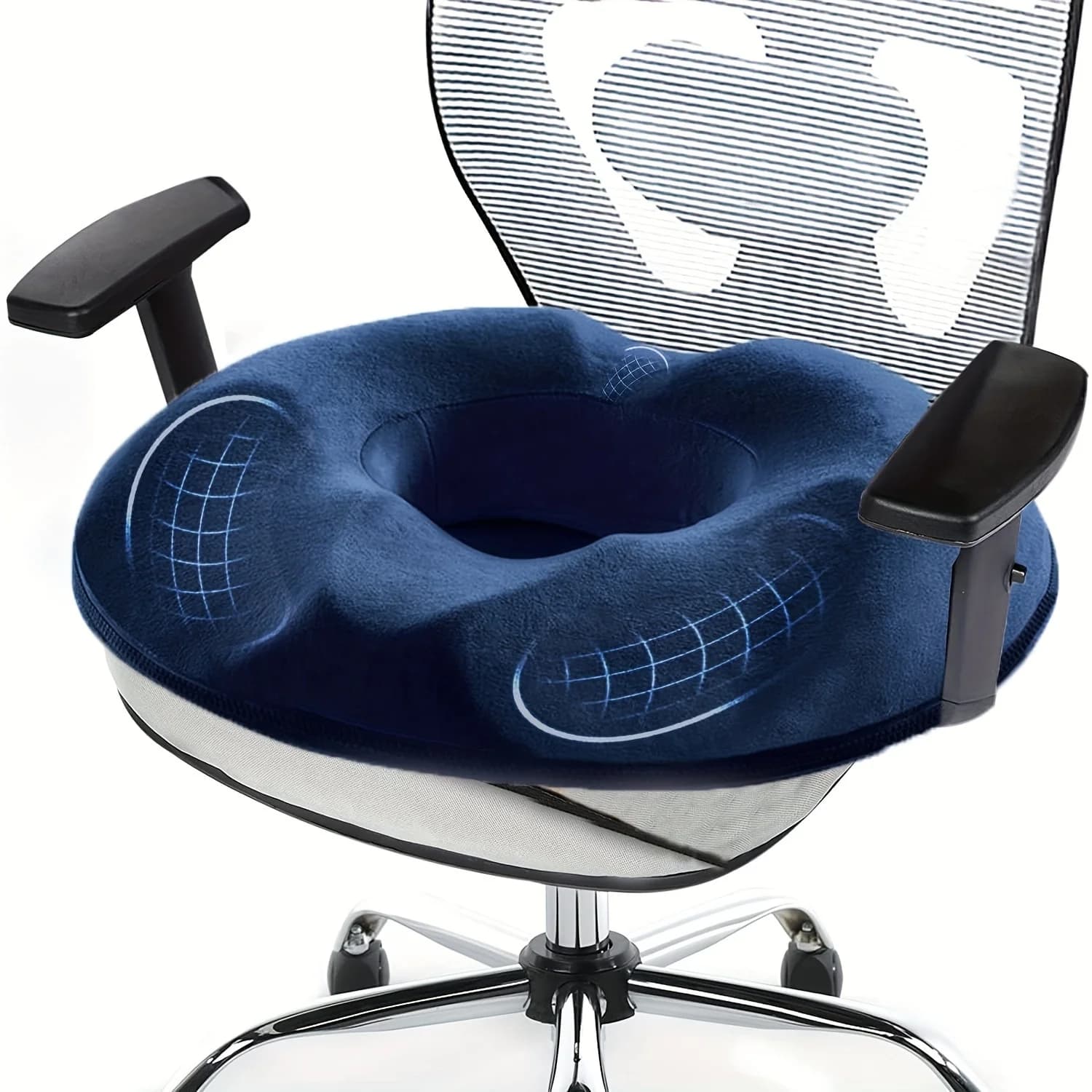 Cuscino ad anello dolce in memory foam di correzione da 1 pezzo, cuscino per sedile coccige, cuscino per sedile per emorroidi, cuscino per coccige