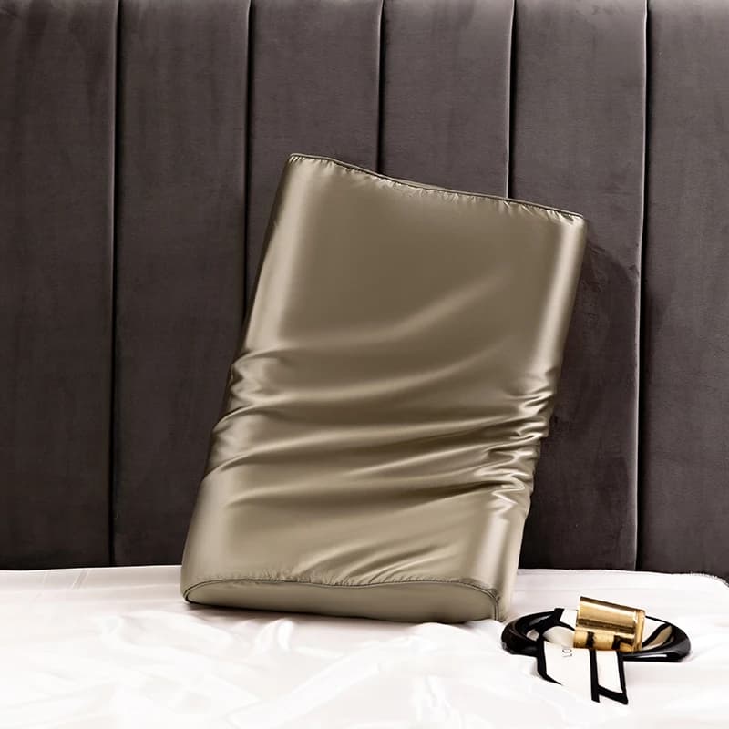 Federa in raso di seta per memory foam e cuscino in lattice Fodera per cuscino solida Pelle dei capelli Proteggi custodia decorativa 30x50 cm/40x60 cm