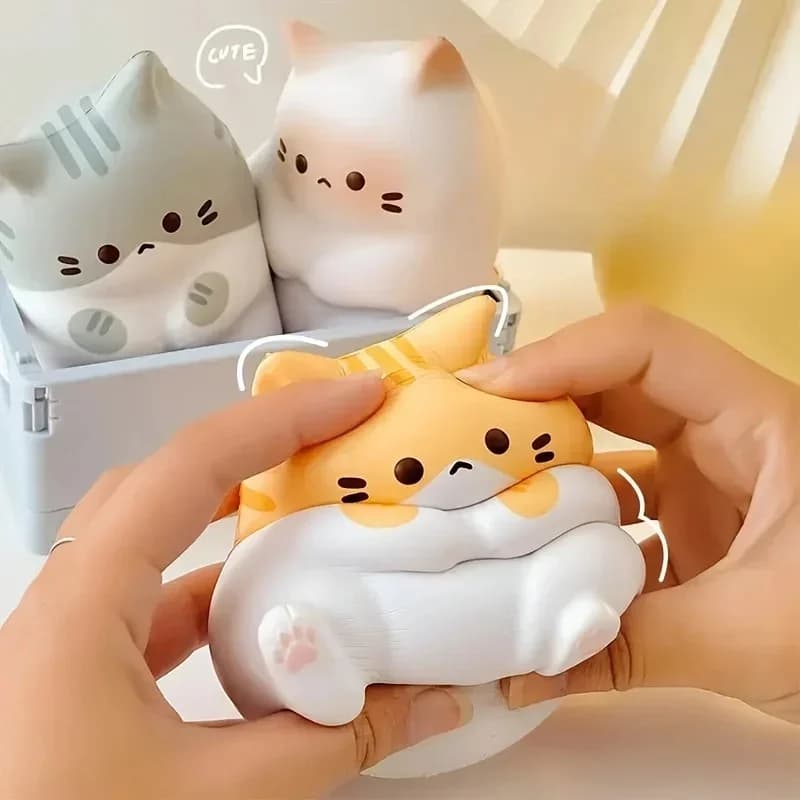 1 Piece Adorable Kids and Adult Cat Shape Antistress Toy, Soft Slow PU Ball, Pop Fidget Toys, Halloween Gifts and Christmas