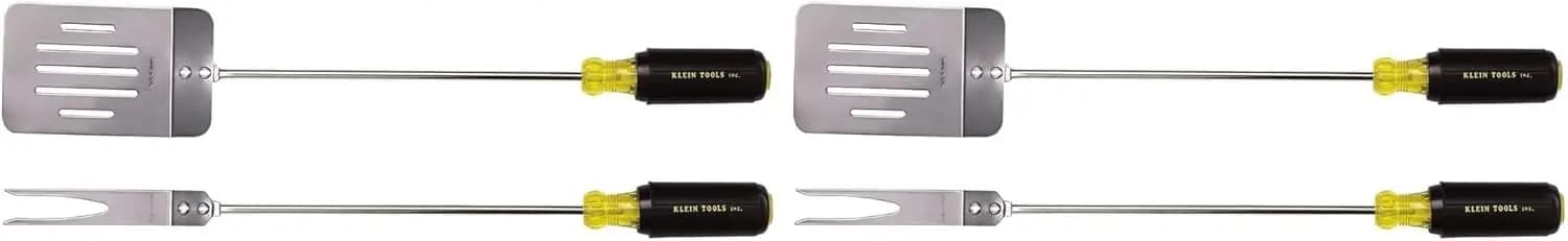 Set di Utensili Premium per Barbecue con 2 Pezzi, in Acciaio Inossidabile Resistente per Grigliare