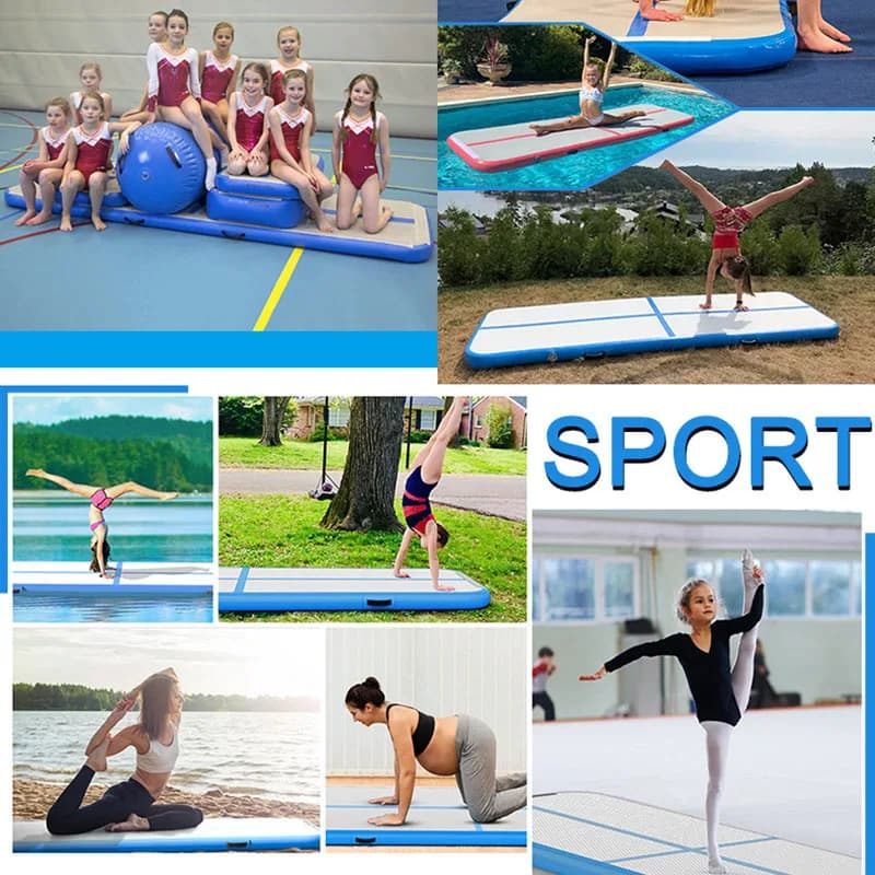 Inflatable Carpet for Yoga and Gymnastics 2026 with Brushed Air Bearing and Bouncy Design, Customizable Thickness