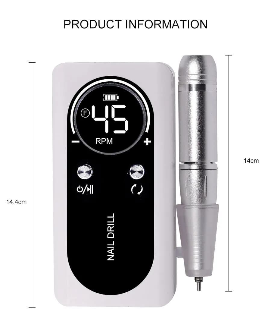 Professional 45000 rpm portable nail drill Lima for low noise rechargeable nail polisher for manicure salon tool