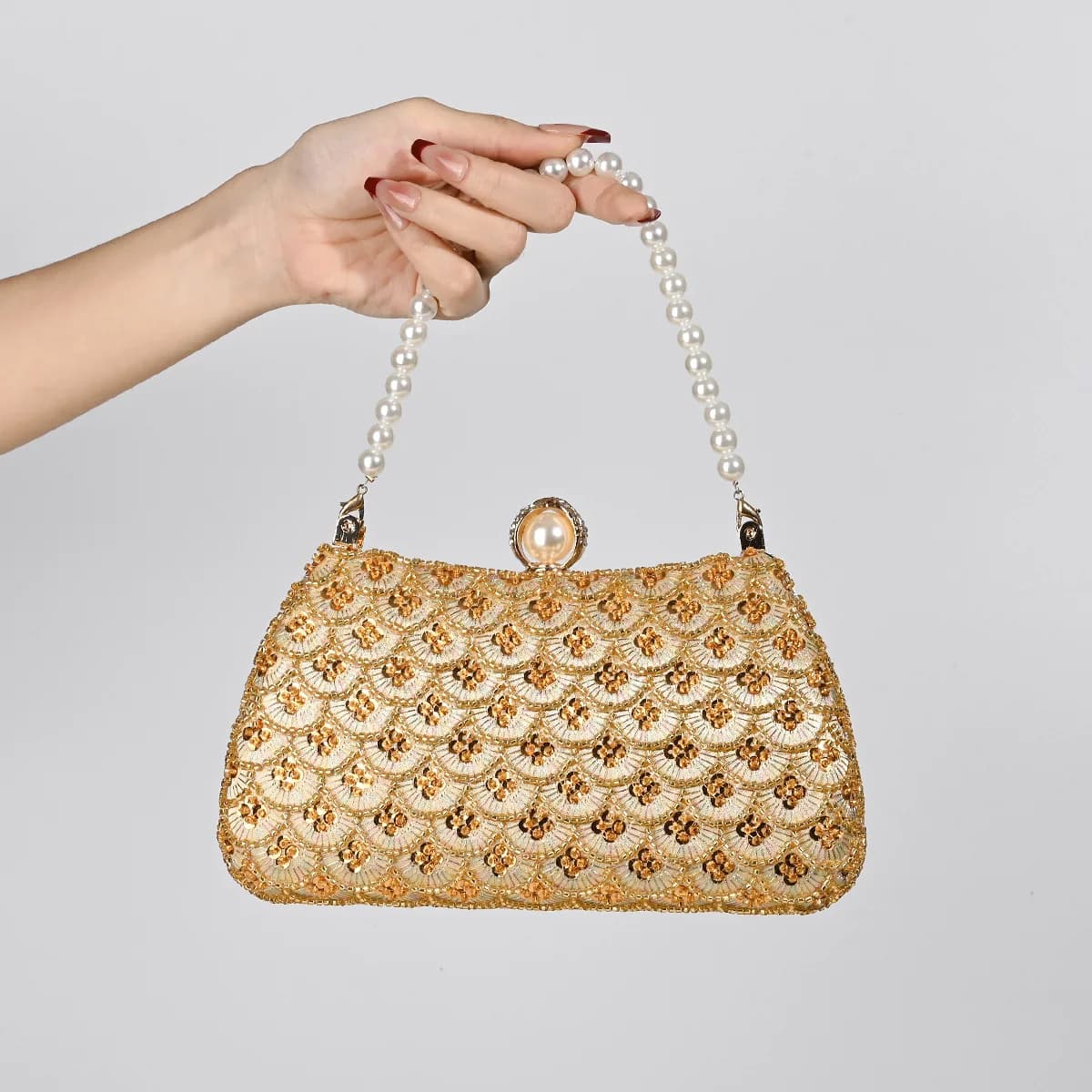 Borse da sera da donna eleganti alla moda Pochette di design di lusso Borsa da festa di nozze Pochette con manico superiore in rilievo Borsa a tracolla