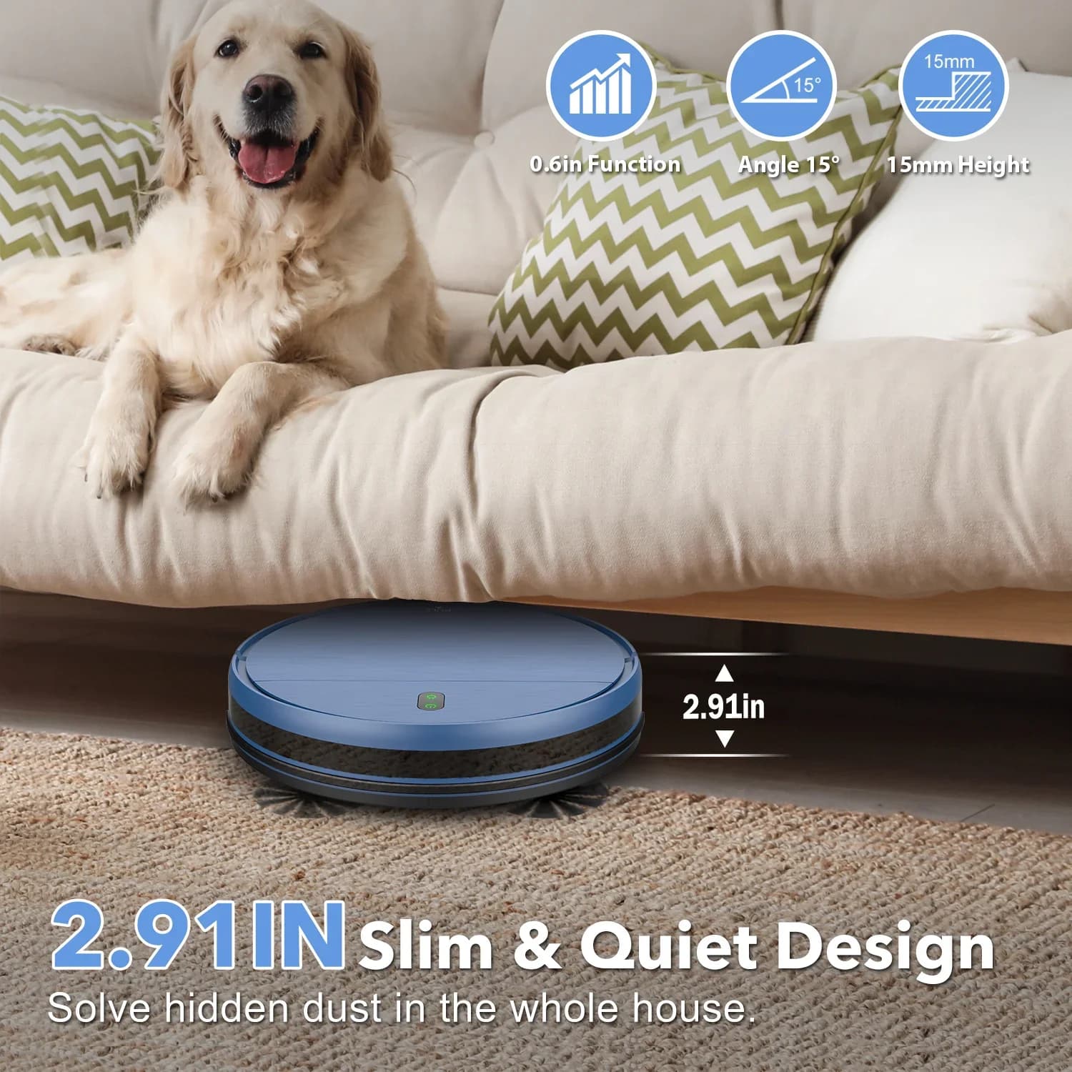 y Smart Floor Pulizia dei tappeti Robot aspirapolvere con ricarica automatica super sottile da 2000 Pa collegato Wi-Fi