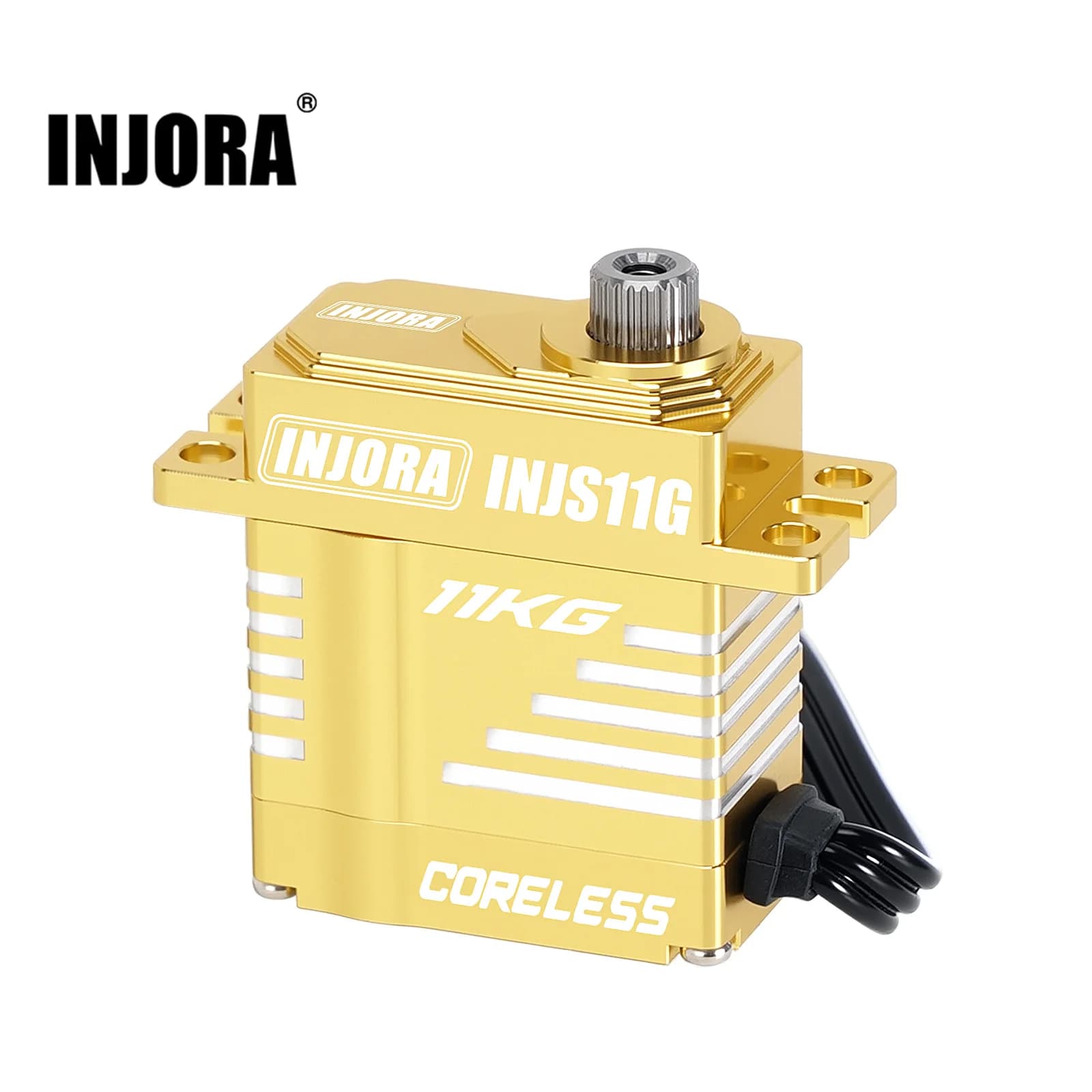 INJORA INJS11GD Servo Impermeabile ad Alta Tensione Senza Nucleo da 11KG per Crawler RC 1/24 1/18