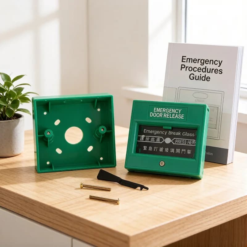 NUOVO Interruttore di Emergenza Antincendio con Vetro Rompibile, Pulsante di Uscita per Sblocco Porta, Interruttore di Emergenza a Rottura di Vetro per Controllo Accessi