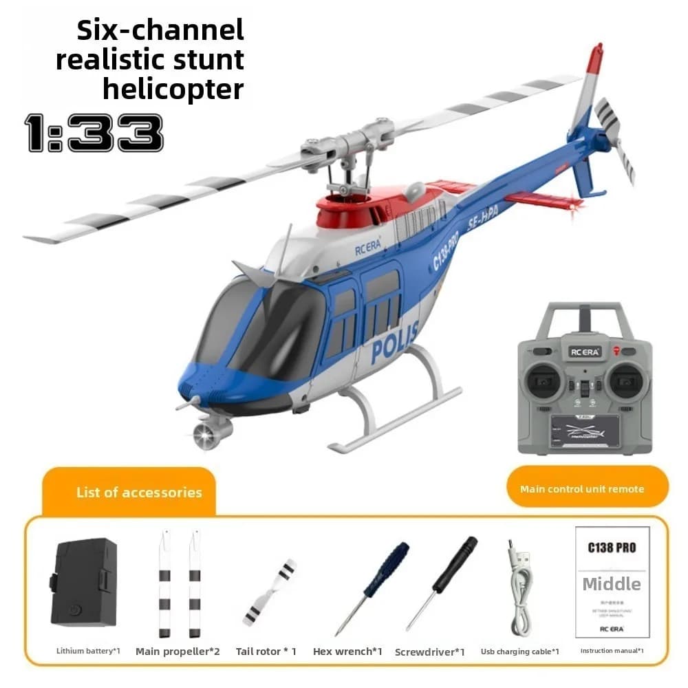 Accessori Completi per Elicottero RC in Plastica, Multistile, 6 Canali, Alloggiamento Motore Coda, Ala Coda, Parti per Telecomando
