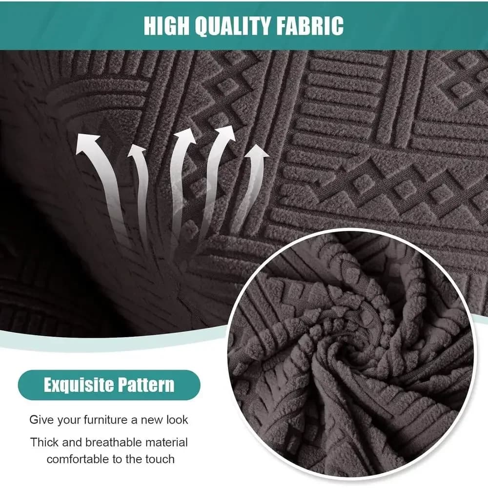 Consegna Rapida, Copridivano Moderno Stile Mid-Century Lavabile, Oversize a Forma di L per Divano Reclinabile a 5 Posti - Copertura Extra Large per Divano con