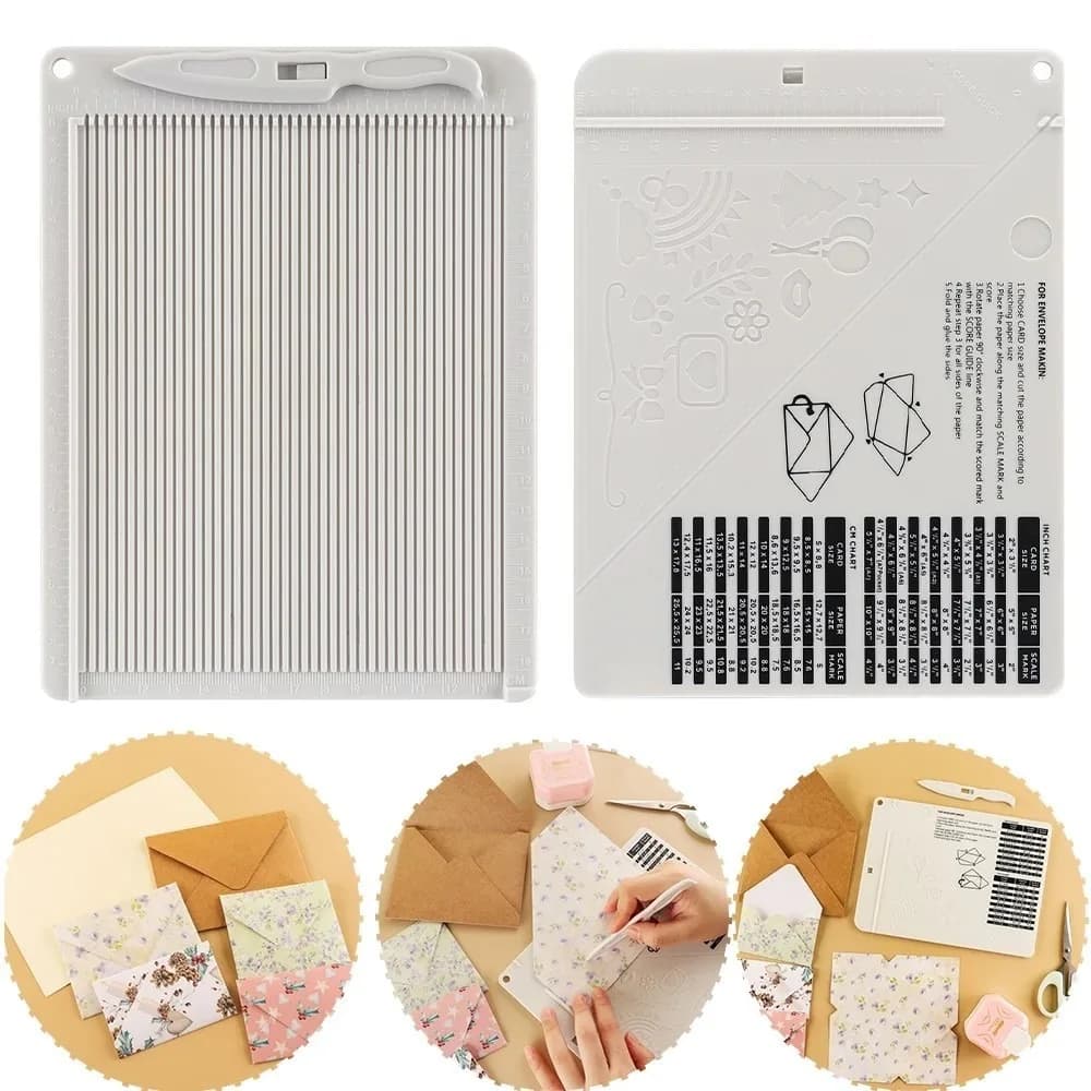 Tabellone segnapunti per tagliacarte in plastica con griglia di misurazione Mini tabellone segnapunti multiuso Confezione regalo fai da te Taglierina per carta artigianale per lettere