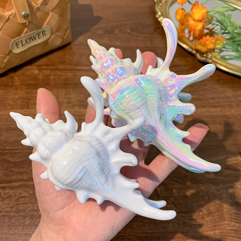 Grandi fermagli per capelli a forma di granchio da 13 cm, accessori per capelli INS per donne e ragazze, fermagli a forma di conchiglia in acrilico per l'estate e la spiaggia, serie oceano.