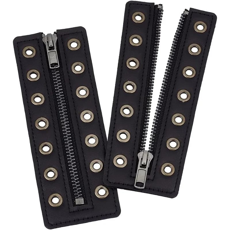 2 pz 7 occhielli senza cravatta lacci per stivali con cerniera 6x2 pollici in pelle PU con lacci per stivali con cerniera inserti lacci per scarpe lisci senza legatura per stivali scarpe