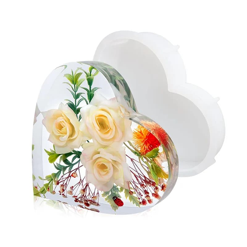 Stampo in resina epossidica a cuore grande per la conservazione dei fiori Fermalibri fai-da-te Bouquet da sposa Regali di San Valentino Strumenti per la decorazione della casa