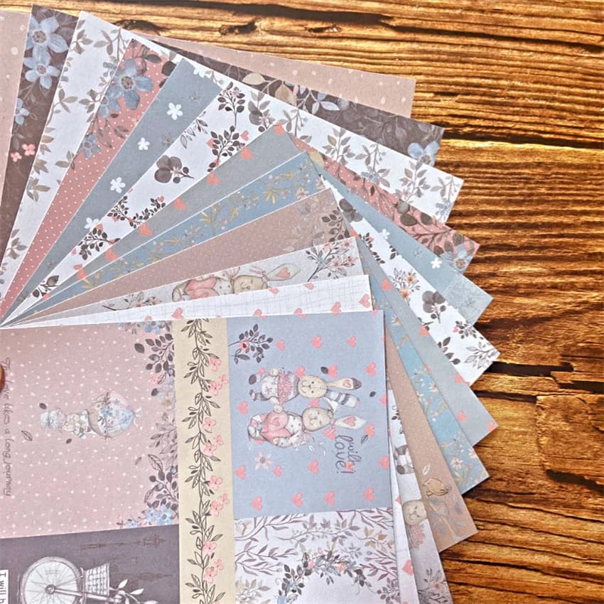 12 Sheets With Love Scrapbooking Pads Paper Origami Art Background Paper Card Making DIY Scrapbook Paper Craft