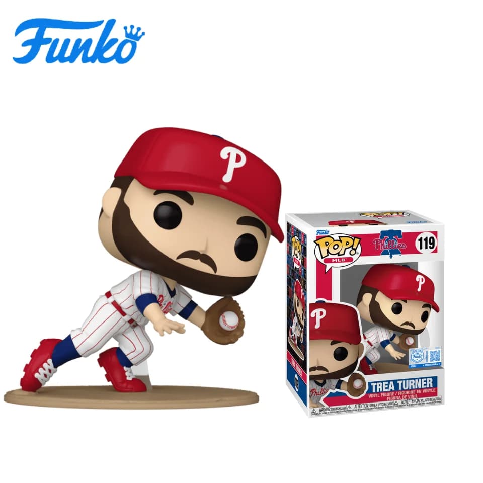 Funko Pop Mlb: Phillies - Trey Turner - Regalo di Capodanno - Regali di Natale, Capodanno e compleanno per amici e familiari, Decorazione a tema pop culture, Regali di compleanno, Oggetti da collezione di fumetti, Merchandise ufficialmente licenziato, Oggetti da collezione premium, Oggetti da collezione di fumetti, Regali per geek, Oggetti da collezione
