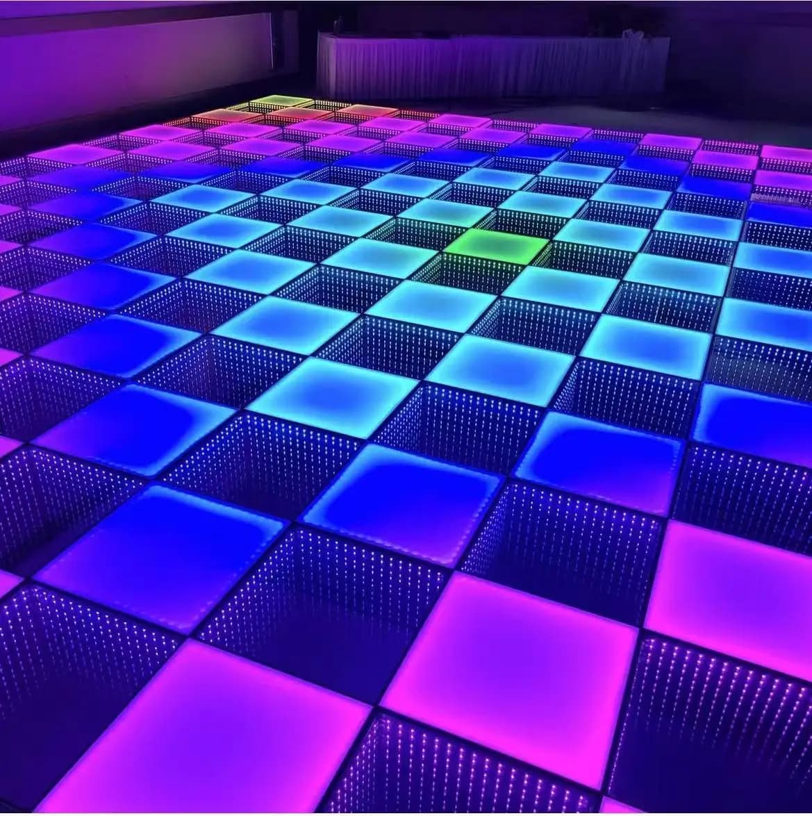 Dazzling 3D Magnetic LED Dance Floor Tiles For Outdoor Parties And Weddings Stage Lighting Product