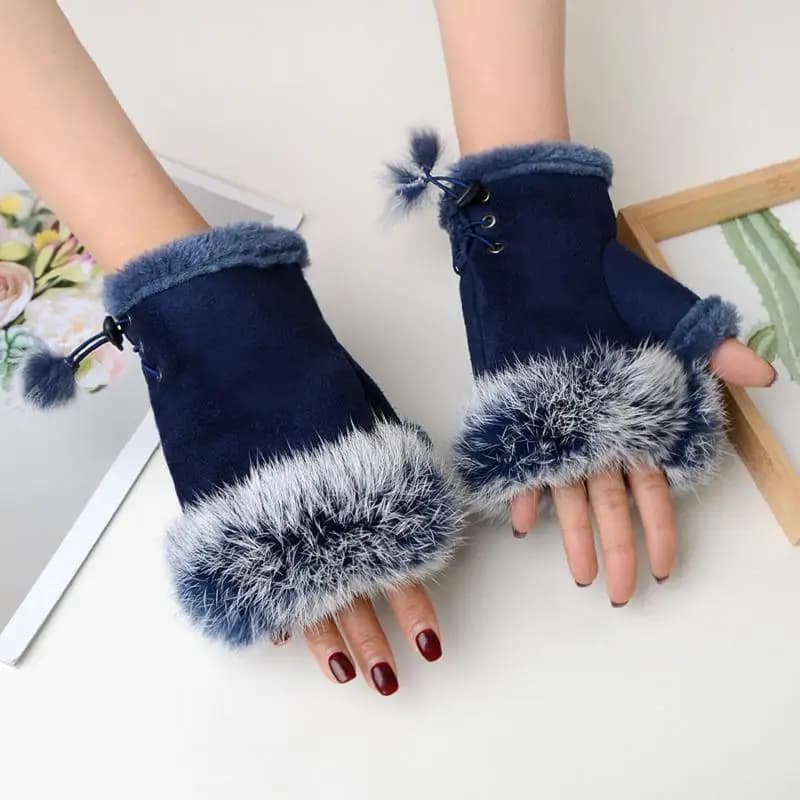 New fingerless gloves in plush women winter gloves Soft and warm Women's Scaldapolsi Gloves outdoor writing gloves Cold thickened protection