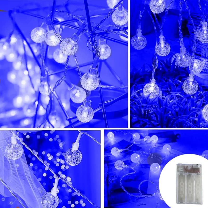 10/20/40 LED Lampada a sfera di cristallo Matrimonio Compleanno Festival Festa Giardino Campeggio Luce Stringa Ghirlanda Luce Decorazioni natalizie