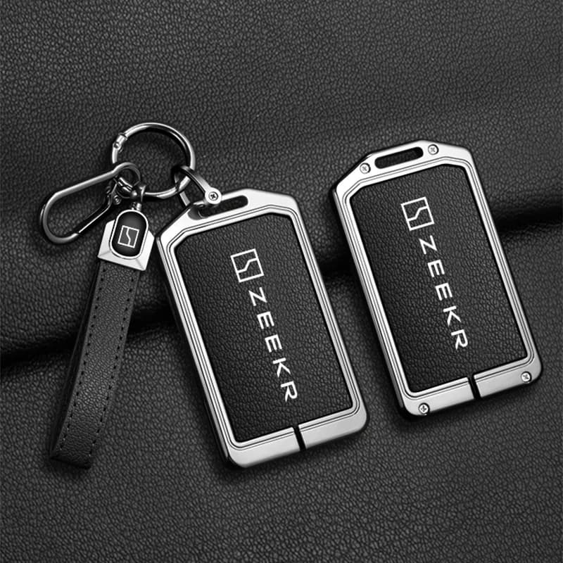 Car Accessories NFC Card Zinc Alloy Leather Key Cover Case Holder Chain For Zeekr 7X 009 007 001 Key Protector Interior Shell