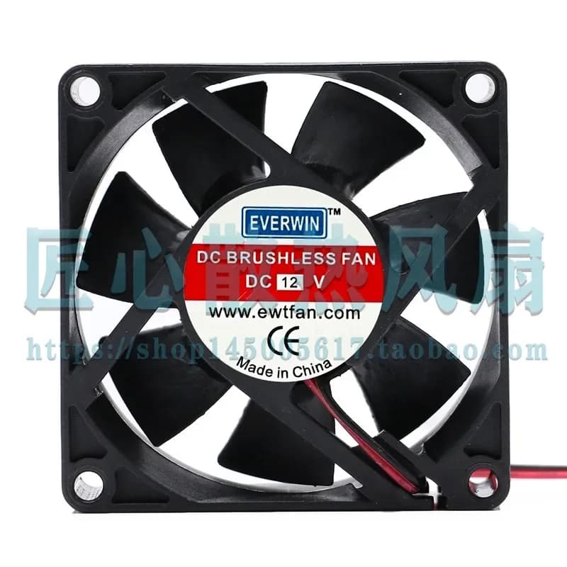 EVERWIN 7025 DC Fan for DC12V DC24V 2-Wire Axial Cooling Fan 70x70x25mm