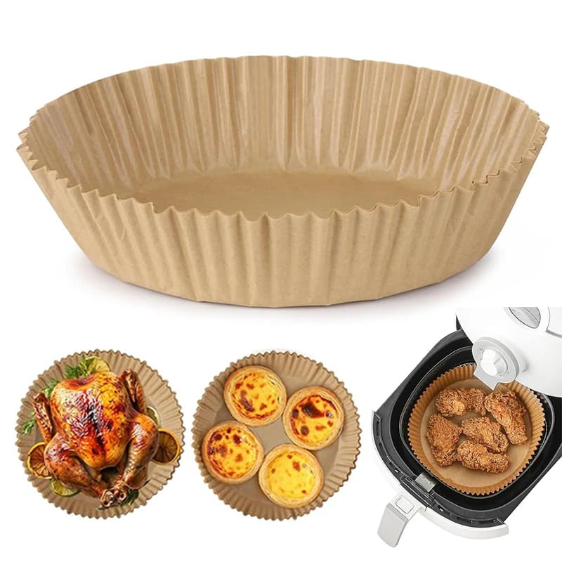 50Pcs Disposable Air Fryer Paper Non-Stick Airfryer Baking Papers Kitchen Accessories Round Air-Fryer Paper Liners Paper TMZ
