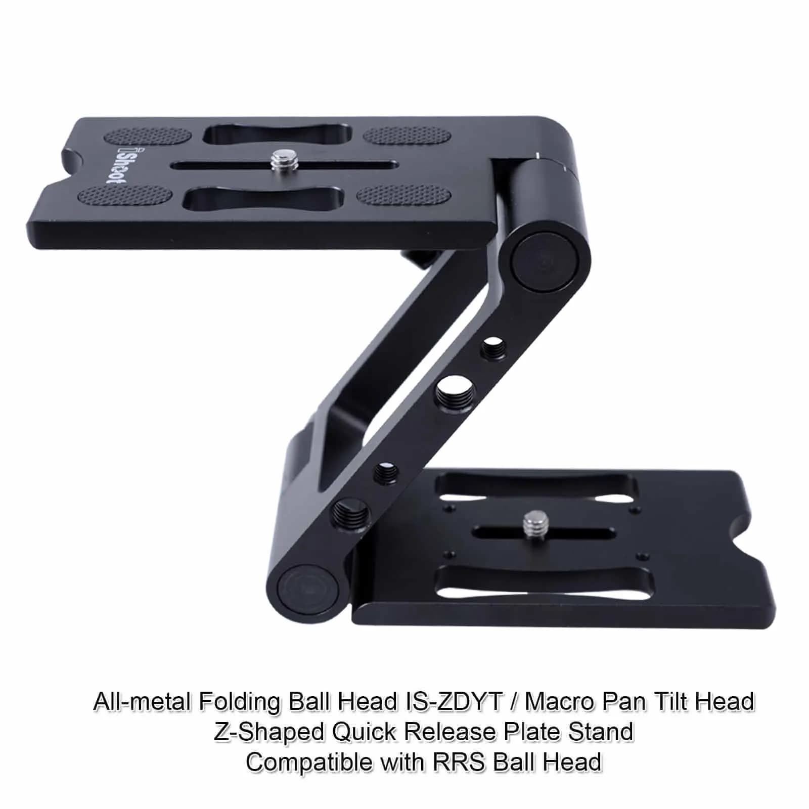 iShoot Z Flex Tilt Head Foldable QR plate Ball head support for camera Maximum load 3.5 kg per slide rail stabilizer for DSLR tripod