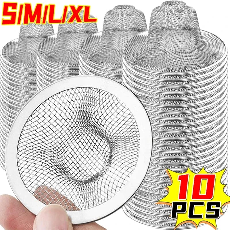 10 Filtri per lavello in acciaio inossidabile Cucina Bagno Scarico a pavimento Filtri a rete Cestello di scarico Schermo per rifiuti Foro Trappola Filtro Tappo