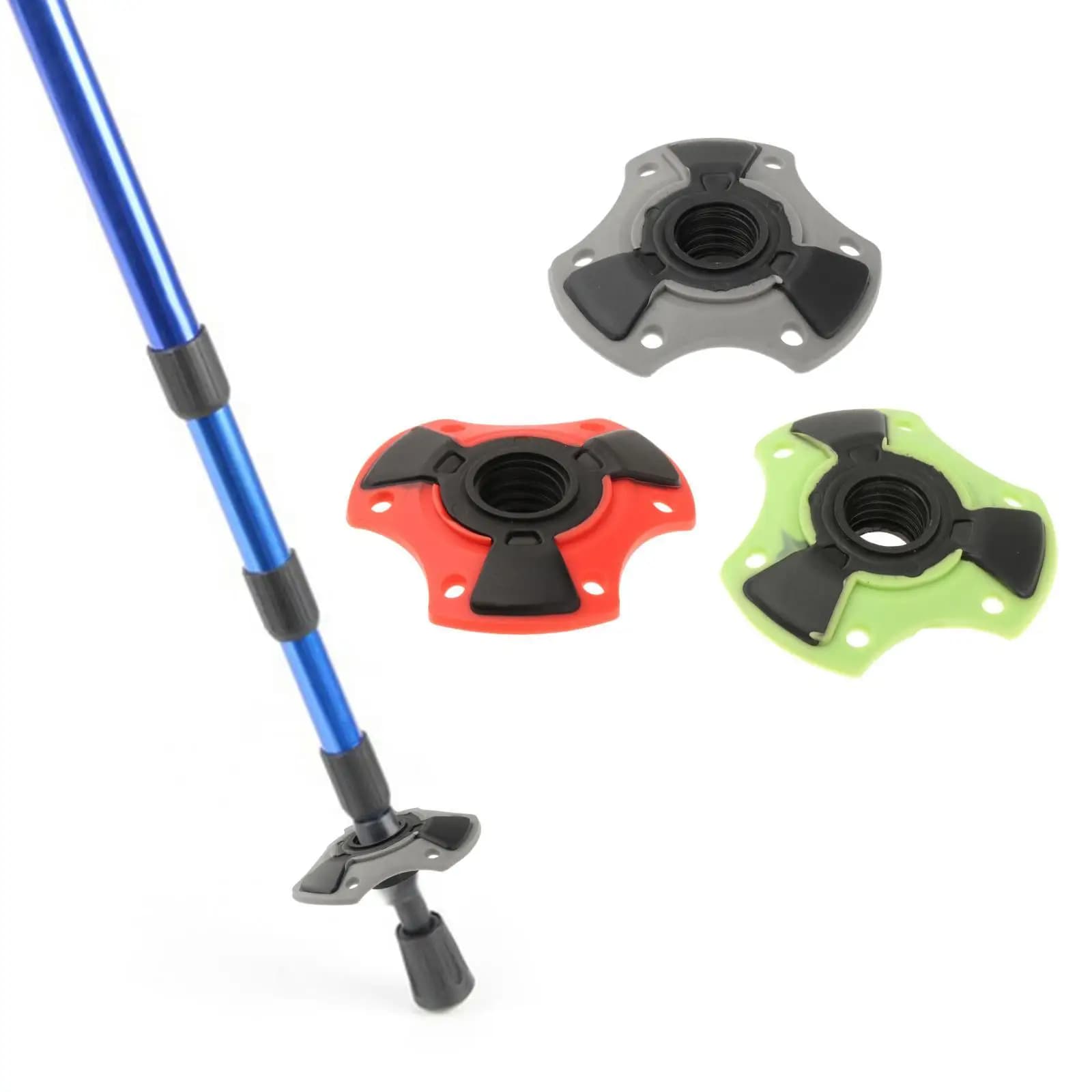 Multifunctional Basket for Trekking Sticks in PP and Rubber, Removable Accessories for Hiking Sticks