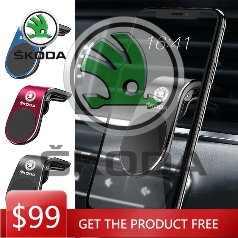 Supporto magnetico in metallo per telefono da auto per Skoda Rapid Octavia, accessori per auto
