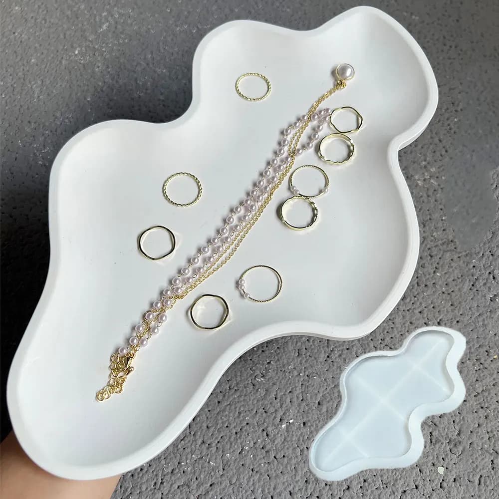 Cloud Storage Tray concrete mold nut fruit plate Terrace Wave Plate Silicone mold dressed to make chalk epoxy resin