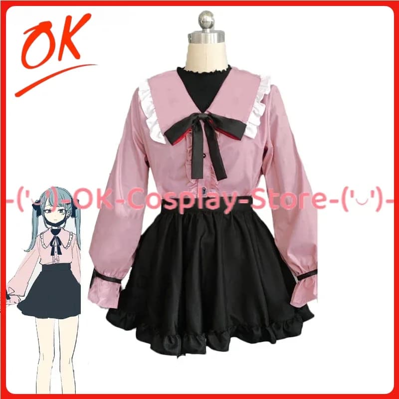 [Personalizzato] Gioco Progetto Sekai Colorato Costume Cosplay di Scena Donne Carino Abito Rosa Per Cosplay Uniforme di Carnevale di Halloween