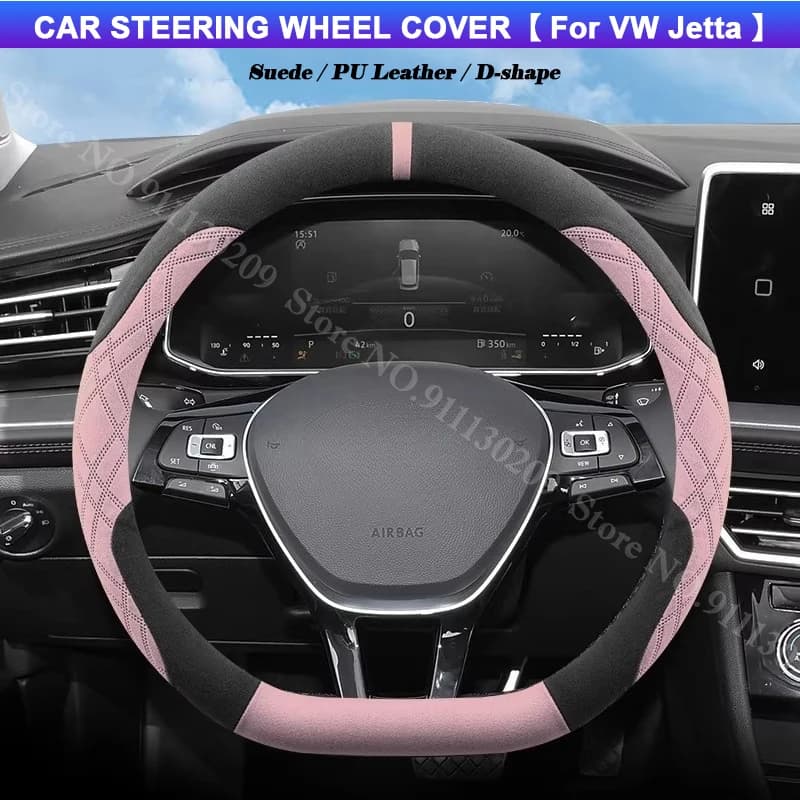 Coprivolante in Pelle Scamosciata per Volkswagen Jetta VS8 VS7 VS5 VA3 VA7 2026, Accessorio Auto Ultra-sottile e Traspirante