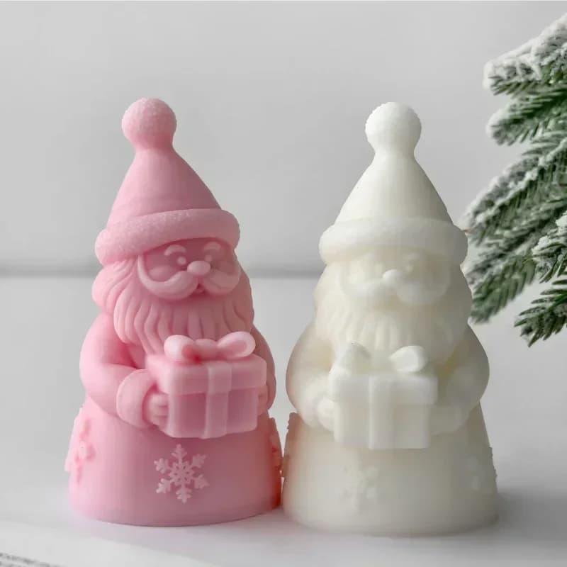 2026-High-quality Christmas Silicone Molds, Snowflake Santa Claus Design for Candle Resin DIY Craft & Holiday Home Decor
