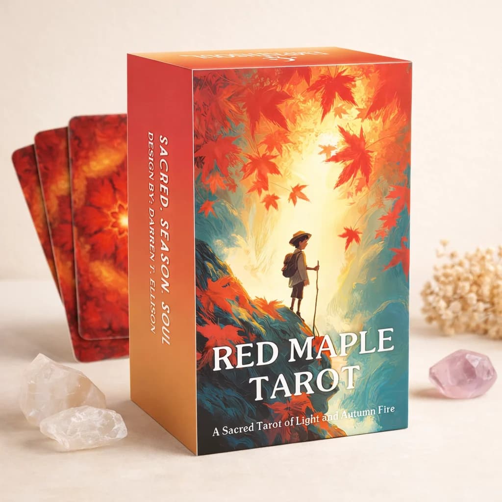 Mazzo di tarocchi Divine Light & Autumn Fire, 78 carte, per la crescita spirituale, decorazioni per la casa, principianti e come regalo, con libretto guida.