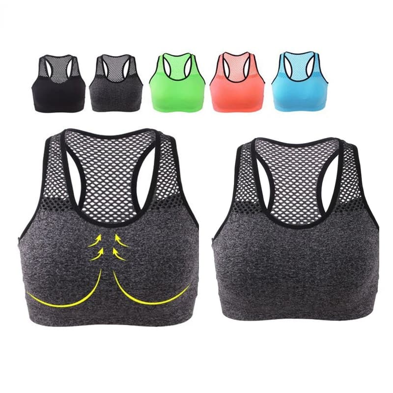 Women's Breathable Sports Bra, High Elasticity Wire, Padded, Sports Top, Seamless Fitness Vest, Absorb sweat, Running Yoga Bra