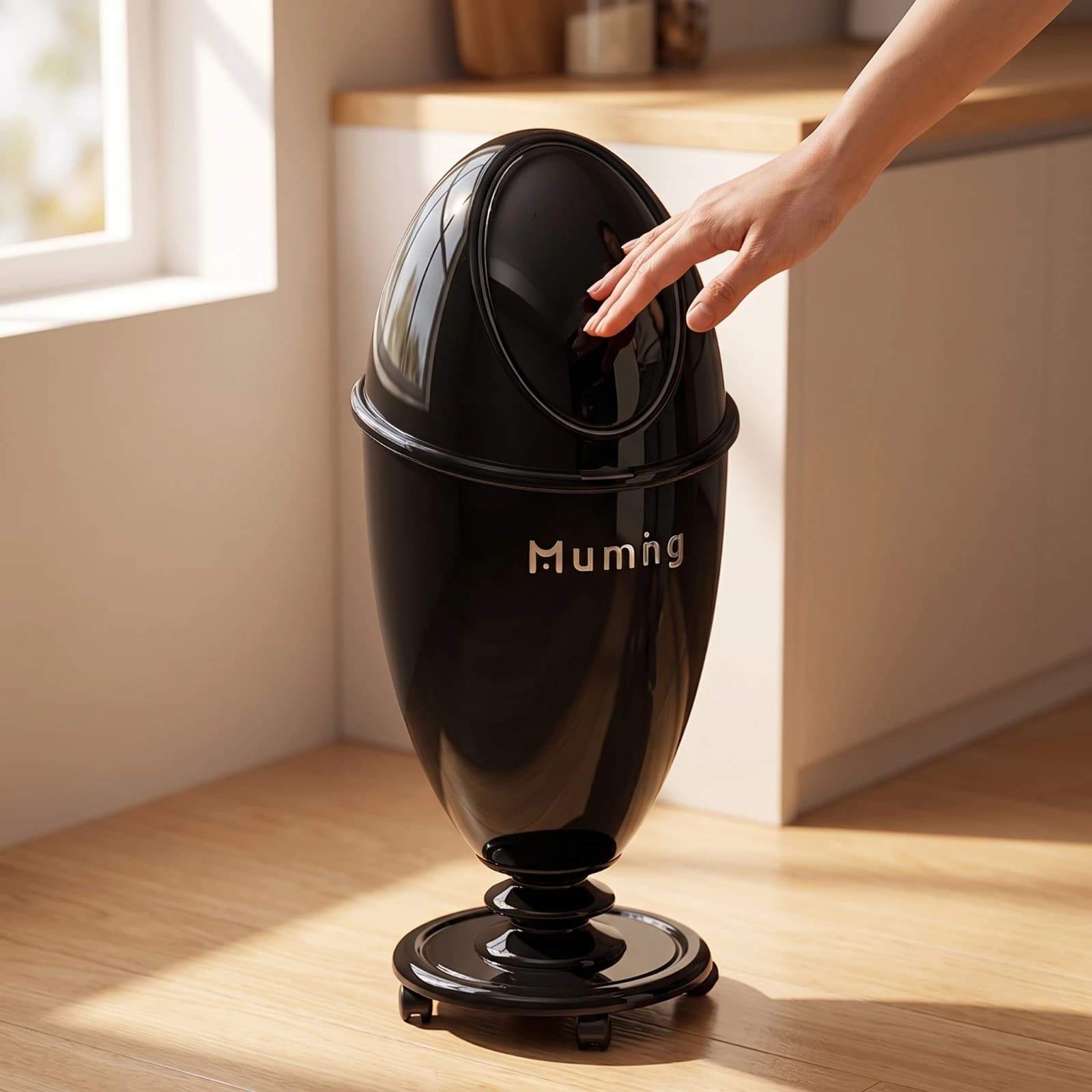 Trash Can with Wheels Tall Trash Bin with Wheels Mobile Garbage Can Space-Saving Wheeled Wastebasket Easy Maneuvering